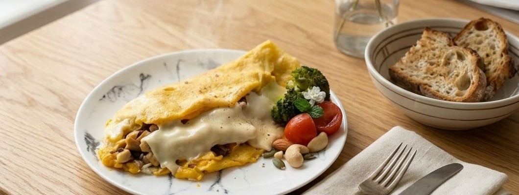 【減脂友善】和風菇菇歐姆蛋食譜，柚肉和風醬與柚皮胡椒鹽的美味組合｜懶人食譜